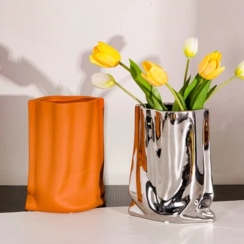 Роскошная эстетическая ваза для цветов Керамический столик минималистичная ваза Маленькая спальня Милый дизайн Декорация Дома в скандинавском стиле